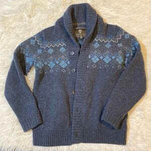 Timberland Cardigan sweater Boy’s size Medium 100% Lambswool